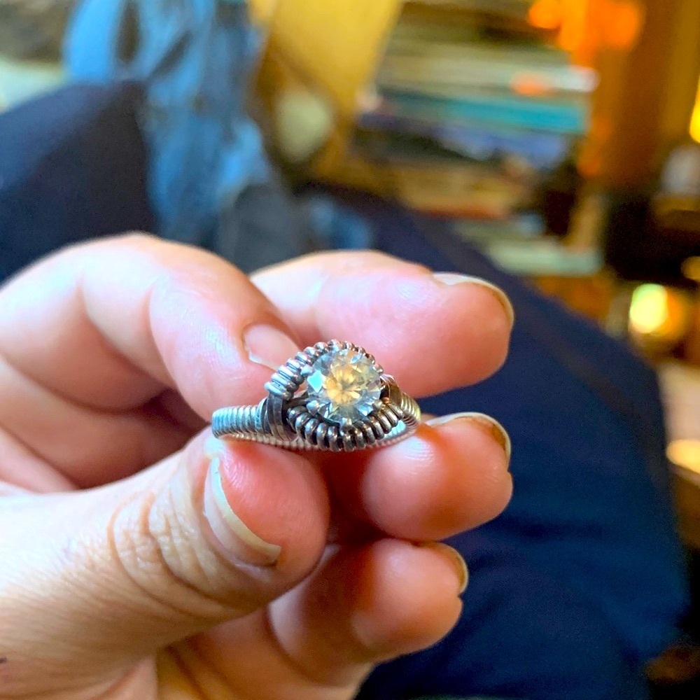 Clear Topaz Sterling silver ring